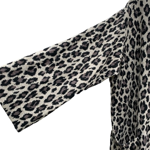 Scott x Scott Leopard Print Duster Long Line Cardigan Beige and Black w/Pockets - Picture 7 of 10